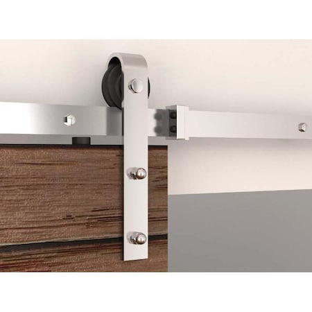 Orca Hardware 10' Flat Track Kit, Two 5' Tracks w/Connector Plate, Standard Drop Hangers, SS Finish FTST-SS-10C